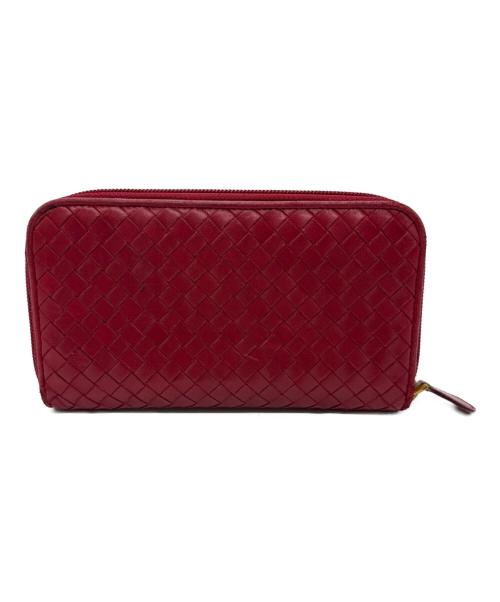 BOTTEGA VENETA（ボッテガベネタ）BOTTEGA VENETA (ボッテガベネタ) ラウンドファスナー財布 レッドの古着・服飾アイテム