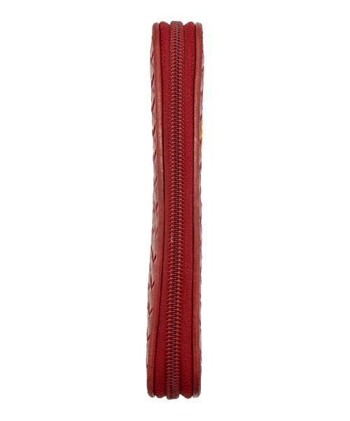 BOTTEGA VENETA（ボッテガベネタ）BOTTEGA VENETA (ボッテガベネタ) ラウンドファスナー財布 レッドの古着・服飾アイテム