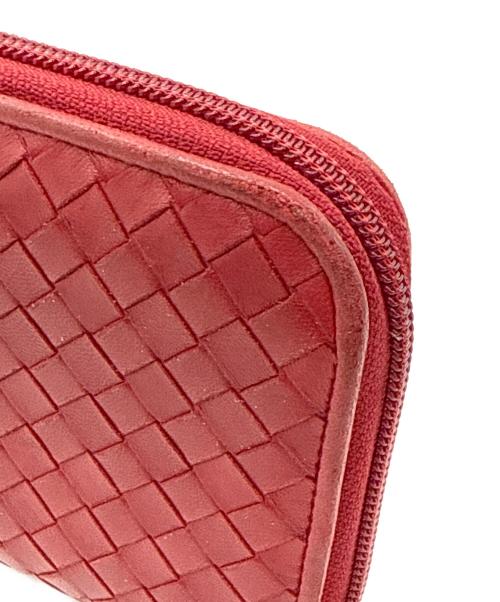 BOTTEGA VENETA（ボッテガベネタ）BOTTEGA VENETA (ボッテガベネタ) ラウンドファスナー財布 レッドの古着・服飾アイテム