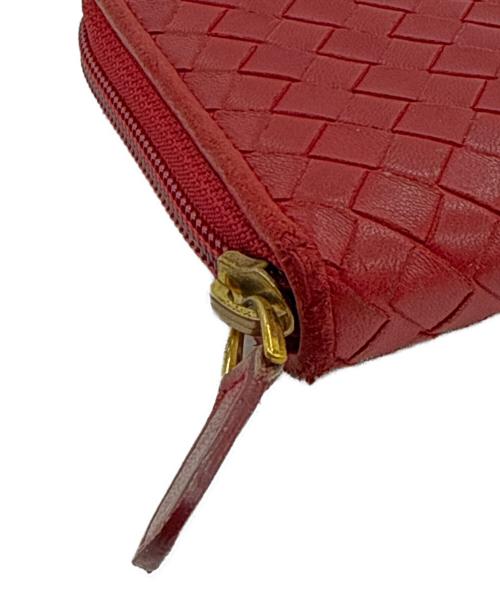 BOTTEGA VENETA（ボッテガベネタ）BOTTEGA VENETA (ボッテガベネタ) ラウンドファスナー財布 レッドの古着・服飾アイテム
