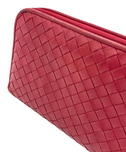 BOTTEGA VENETA（ボッテガベネタ）BOTTEGA VENETA (ボッテガベネタ) ラウンドファスナー財布 レッドの古着・服飾アイテム