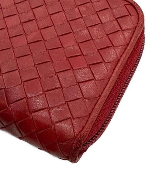 BOTTEGA VENETA（ボッテガベネタ）BOTTEGA VENETA (ボッテガベネタ) ラウンドファスナー財布 レッドの古着・服飾アイテム
