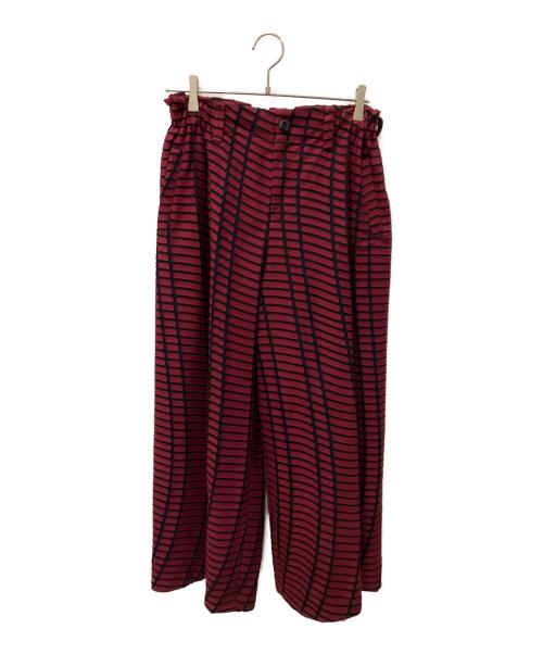 ISSEY MIYAKE（イッセイミヤケ）ISSEY MIYAKE (イッセイミヤケ) ワイドパンツ ボルドー サイズ:2の古着・服飾アイテム