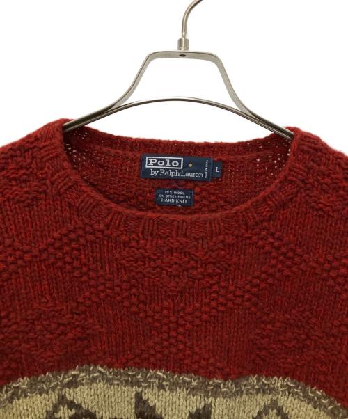 POLO RALPH LAUREN（ポロ・ラルフローレン）POLO RALPH LAUREN (ポロ・ラルフローレン) 厚手ニット レッド サイズ:Lの古着・服飾アイテム