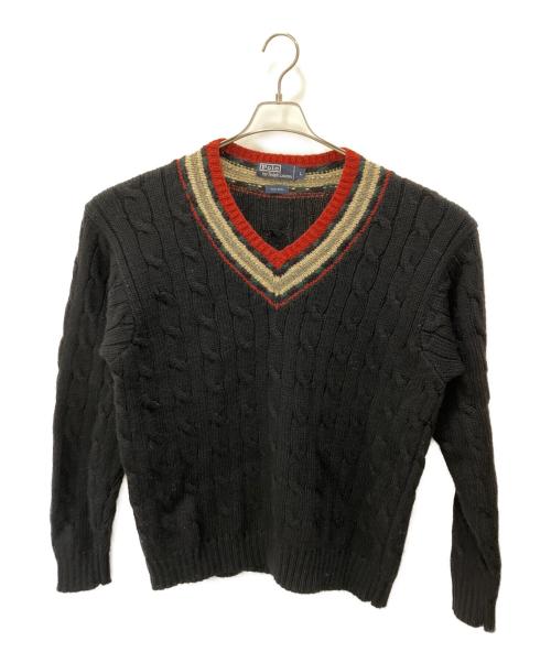 POLO RALPH LAUREN（ポロ・ラルフローレン）POLO RALPH LAUREN (ポロ・ラルフローレン) 厚手ニット ブラック サイズ:Lの古着・服飾アイテム