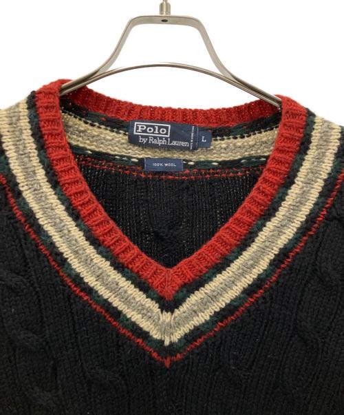 POLO RALPH LAUREN（ポロ・ラルフローレン）POLO RALPH LAUREN (ポロ・ラルフローレン) 厚手ニット ブラック サイズ:Lの古着・服飾アイテム