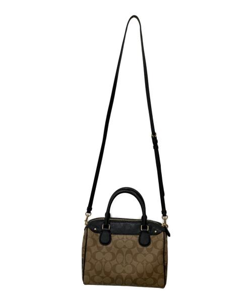 COACH（コーチ）COACH (コーチ) 2WAYバッグ ブラック×ブラウンの古着・服飾アイテム
