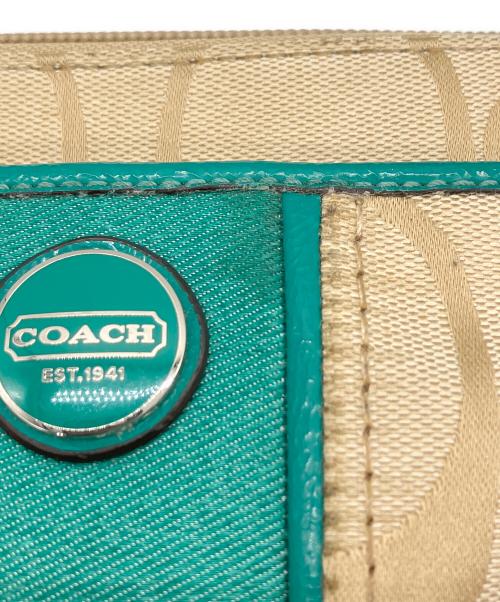 COACH（コーチ）COACH (コーチ) ショルダーバッグ ベージュ×グリーンの古着・服飾アイテム