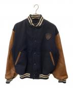 POLO RALPH LAURENポロ・ラルフローレン）の古着「レザー切替スタジャン」｜ネイビー×ブラウン