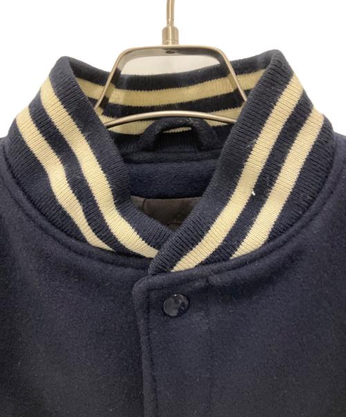 POLO RALPH LAUREN（ポロ・ラルフローレン）POLO RALPH LAUREN (ポロ・ラルフローレン) レザー切替スタジャン ネイビー×ブラウン サイズ:Mの古着・服飾アイテム