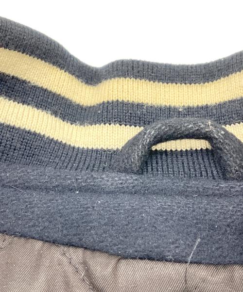 POLO RALPH LAUREN（ポロ・ラルフローレン）POLO RALPH LAUREN (ポロ・ラルフローレン) レザー切替スタジャン ネイビー×ブラウン サイズ:Mの古着・服飾アイテム