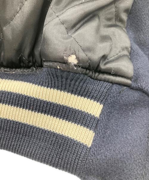 POLO RALPH LAUREN（ポロ・ラルフローレン）POLO RALPH LAUREN (ポロ・ラルフローレン) レザー切替スタジャン ネイビー×ブラウン サイズ:Mの古着・服飾アイテム
