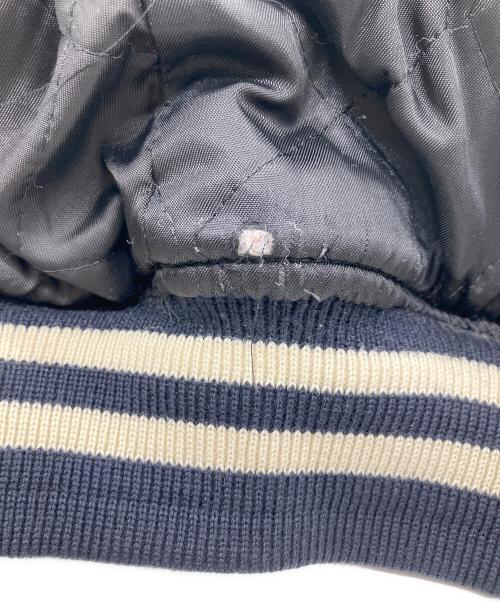POLO RALPH LAUREN（ポロ・ラルフローレン）POLO RALPH LAUREN (ポロ・ラルフローレン) レザー切替スタジャン ネイビー×ブラウン サイズ:Mの古着・服飾アイテム