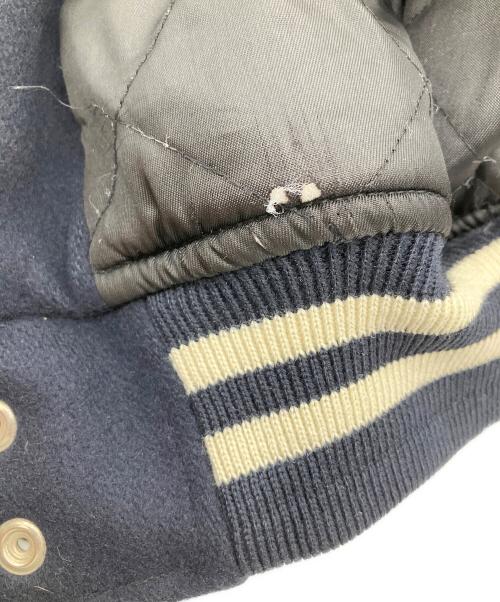 POLO RALPH LAUREN（ポロ・ラルフローレン）POLO RALPH LAUREN (ポロ・ラルフローレン) レザー切替スタジャン ネイビー×ブラウン サイズ:Mの古着・服飾アイテム