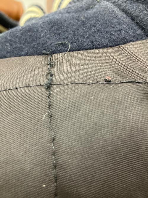 POLO RALPH LAUREN（ポロ・ラルフローレン）POLO RALPH LAUREN (ポロ・ラルフローレン) レザー切替スタジャン ネイビー×ブラウン サイズ:Mの古着・服飾アイテム
