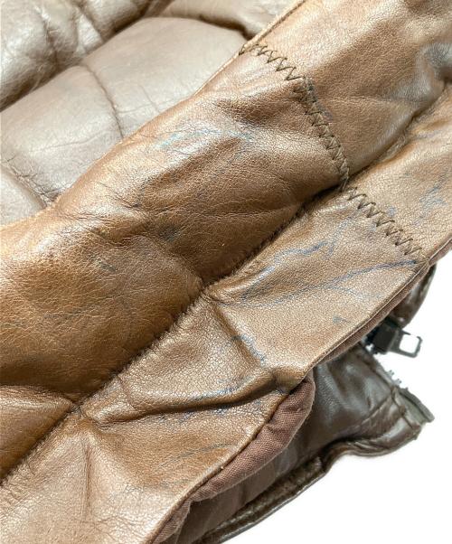 HENRY GRETHEL（ヘンリー・グレテル）HENRY GRETHEL (ヘンリー・グレテル) ダウンレザーベスト ブラウン サイズ:Sの古着・服飾アイテム