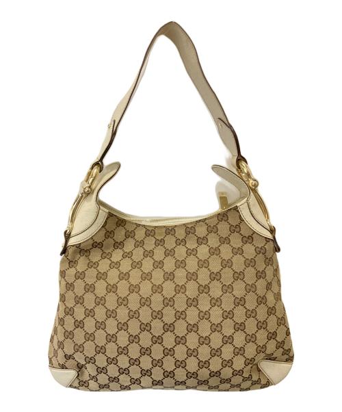 GUCCI（グッチ）GUCCI (グッチ) ワンショルダーバッグ ベージュ×ホワイトの古着・服飾アイテム