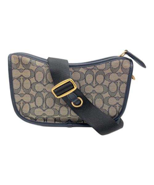 COACH（コーチ）COACH (コーチ) スウィンガー クロスボディ シグネチャー ジャカード ネイビー×グレーの古着・服飾アイテム