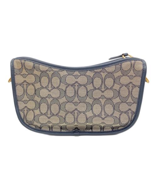 COACH（コーチ）COACH (コーチ) スウィンガー クロスボディ シグネチャー ジャカード ネイビー×グレーの古着・服飾アイテム