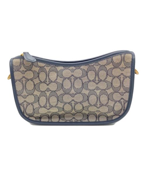 COACH（コーチ）COACH (コーチ) スウィンガー クロスボディ シグネチャー ジャカード ネイビー×グレーの古着・服飾アイテム