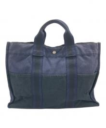 HERMES（エルメス）の古着「フールトゥMMトートバッグ」｜ネイビー×ブラック