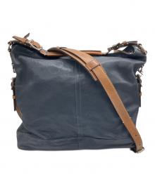 COACH（コーチ）の古着「2WAYバッグ　HARRISON East West Satchel」｜ネイビー×ブラウン