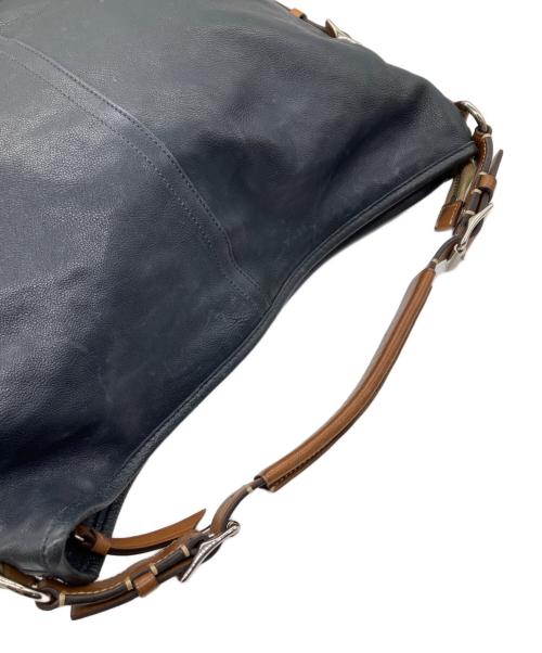 COACH（コーチ）COACH (コーチ) 2WAYバッグ　HARRISON East West Satchel ネイビー×ブラウンの古着・服飾アイテム