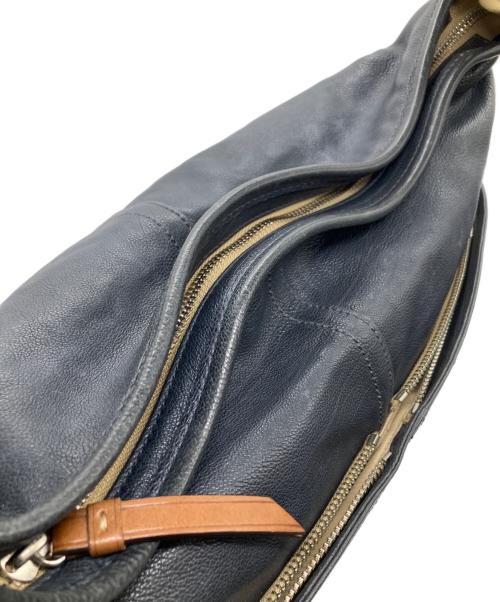 COACH（コーチ）COACH (コーチ) 2WAYバッグ　HARRISON East West Satchel ネイビー×ブラウンの古着・服飾アイテム