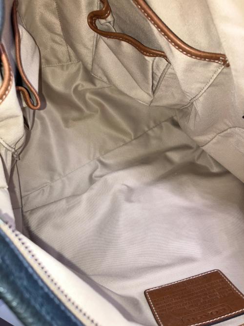 COACH（コーチ）COACH (コーチ) 2WAYバッグ　HARRISON East West Satchel ネイビー×ブラウンの古着・服飾アイテム