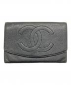 CHANELシャネル）の古着「2つ折り財布」｜ブラック
