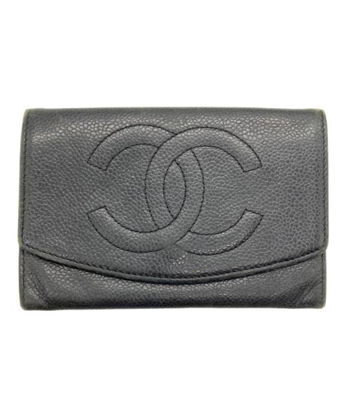 CHANEL（シャネル）CHANEL (シャネル) 2つ折り財布 ブラックの古着・服飾アイテム