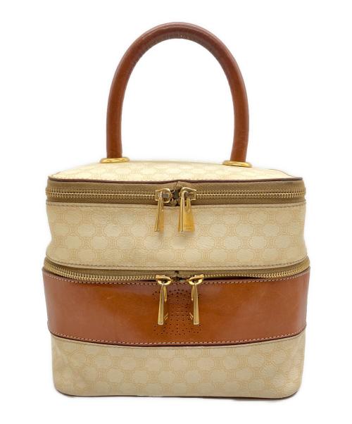 CELINE（セリーヌ）CELINE (セリーヌ) マカダム バニティバッグ ベージュ×ブラウンの古着・服飾アイテム