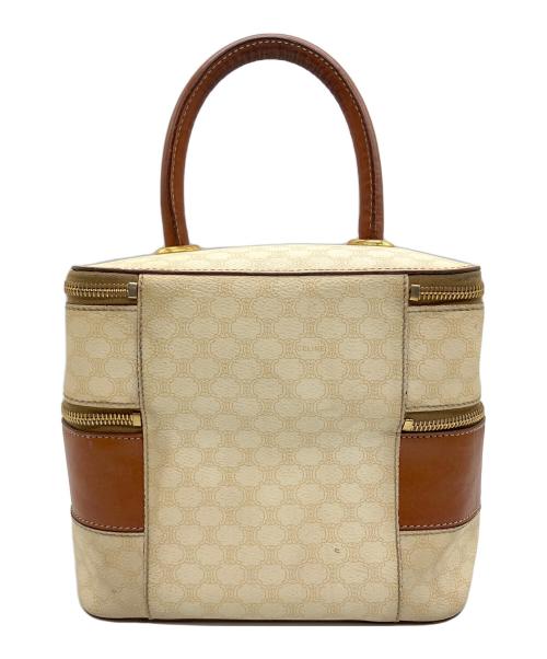 CELINE（セリーヌ）CELINE (セリーヌ) マカダム バニティバッグ ベージュ×ブラウンの古着・服飾アイテム