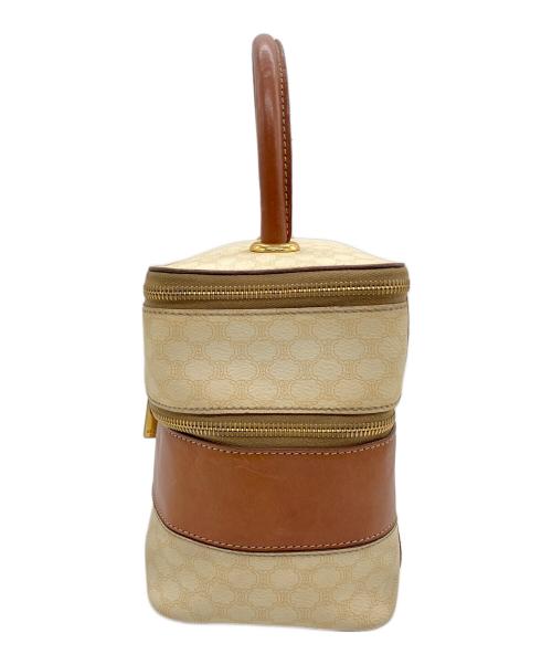 CELINE（セリーヌ）CELINE (セリーヌ) マカダム バニティバッグ ベージュ×ブラウンの古着・服飾アイテム