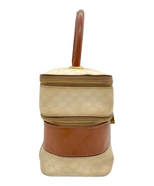 CELINE（セリーヌ）CELINE (セリーヌ) マカダム バニティバッグ ベージュ×ブラウンの古着・服飾アイテム