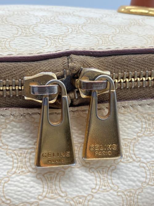 CELINE（セリーヌ）CELINE (セリーヌ) マカダム バニティバッグ ベージュ×ブラウンの古着・服飾アイテム