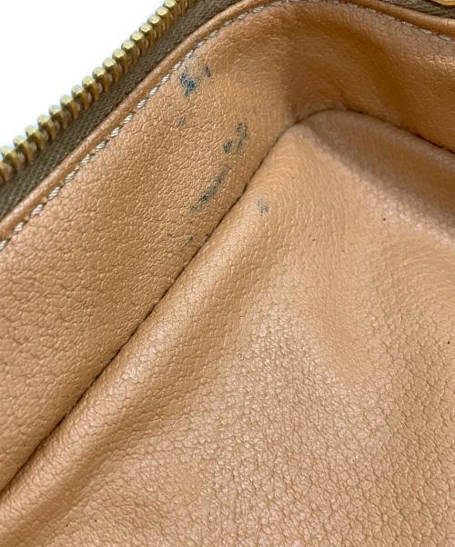 CELINE（セリーヌ）CELINE (セリーヌ) マカダム バニティバッグ ベージュ×ブラウンの古着・服飾アイテム
