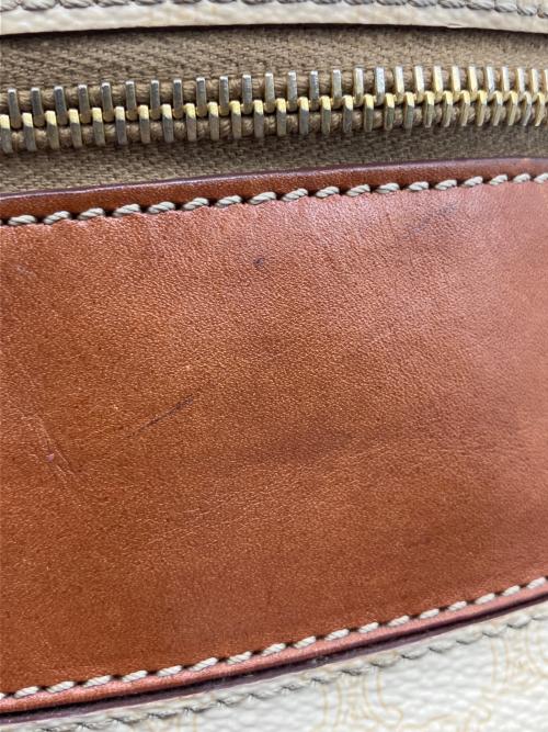 CELINE（セリーヌ）CELINE (セリーヌ) マカダム バニティバッグ ベージュ×ブラウンの古着・服飾アイテム