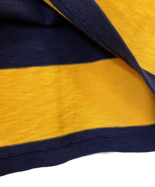 POLO RALPH LAUREN（ポロ・ラルフローレン）POLO RALPH LAUREN (ポロ・ラルフローレン) 長袖ポロシャツ　CUSTOM SLIM FIT イエロー×ネイビー サイズ:Lの古着・服飾アイテム