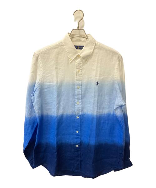 RALPH LAUREN（ラルフローレン）RALPH LAUREN (ラルフローレン) 長袖シャツ ホワイト×ブルー サイズ:Lの古着・服飾アイテム