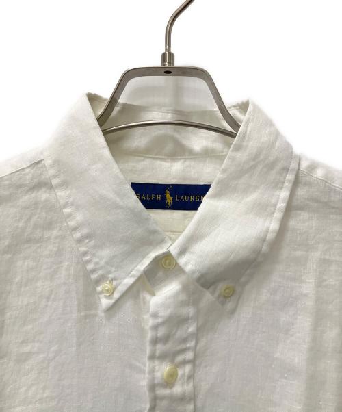 RALPH LAUREN（ラルフローレン）RALPH LAUREN (ラルフローレン) 長袖シャツ ホワイト×ブルー サイズ:Lの古着・服飾アイテム