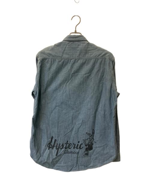 Hysteric Glamour（ヒステリックグラマー）Hysteric Glamour (ヒステリックグラマー) RABBIT SALON シャンブレーワークシャツ ブルー サイズ:Sの古着・服飾アイテム