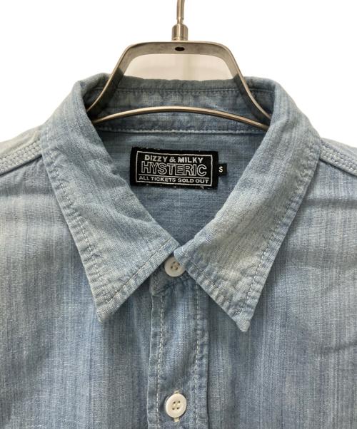 Hysteric Glamour（ヒステリックグラマー）Hysteric Glamour (ヒステリックグラマー) RABBIT SALON シャンブレーワークシャツ ブルー サイズ:Sの古着・服飾アイテム
