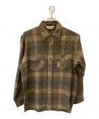 WOOLRICHウールリッチ）の古着「ボードシャツ」｜ブラウン×ベージュ