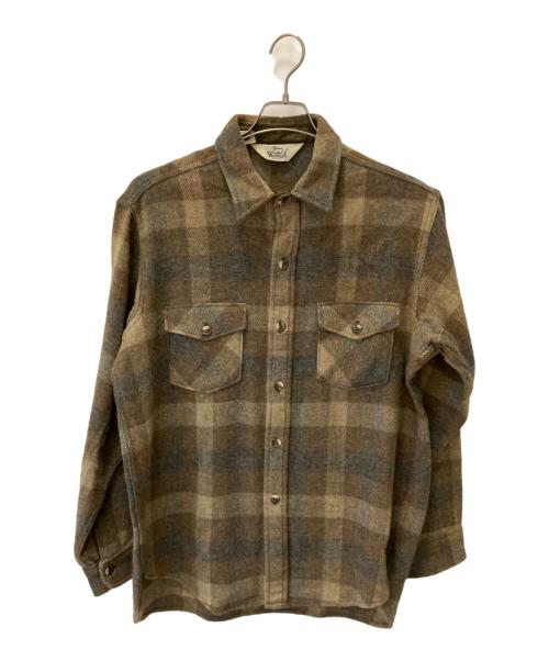 WOOLRICH（ウールリッチ）WOOLRICH (ウールリッチ) ボードシャツ ブラウン×ベージュ サイズ:Lの古着・服飾アイテム