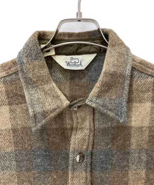 WOOLRICH（ウールリッチ）WOOLRICH (ウールリッチ) ボードシャツ ブラウン×ベージュ サイズ:Lの古着・服飾アイテム