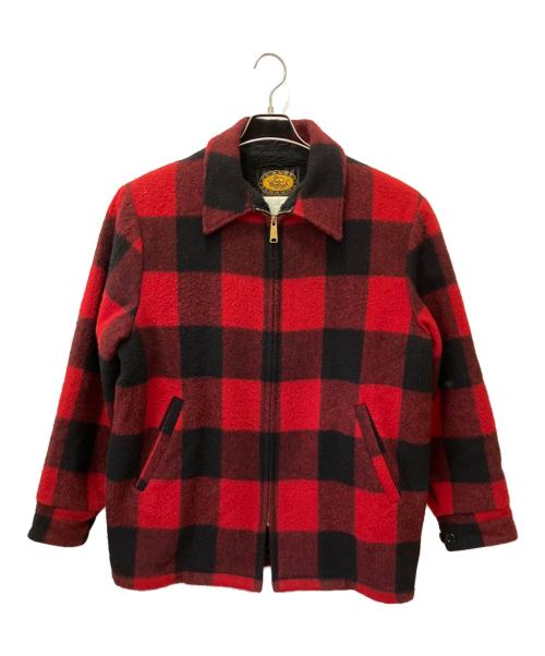 WOOLRICH（ウールリッチ）WOOLRICH (ウールリッチ) ウールジャケット ブラック×レッド サイズ:Lの古着・服飾アイテム