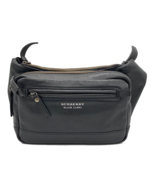 BURBERRY BLACK LABEL（バーバリーブラックレーベル）BURBERRY BLACK LABEL (バーバリーブラックレーベル) レザーショルダーバッグ ブラックの古着・服飾アイテム