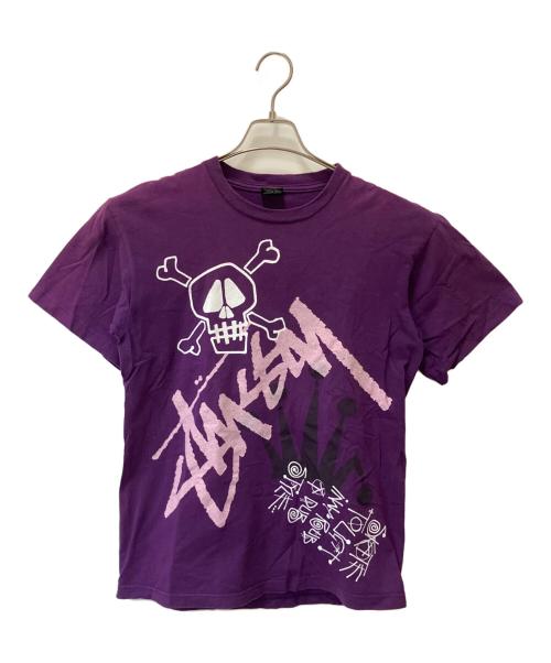 stussy（ステューシー）stussy (ステューシー) Old Stussy スカルプリント 00’S パープル サイズ:Mの古着・服飾アイテム