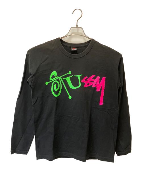stussy（ステューシー）stussy (ステューシー) 長袖カットソー　Multi Logo ブラック サイズ:Mの古着・服飾アイテム